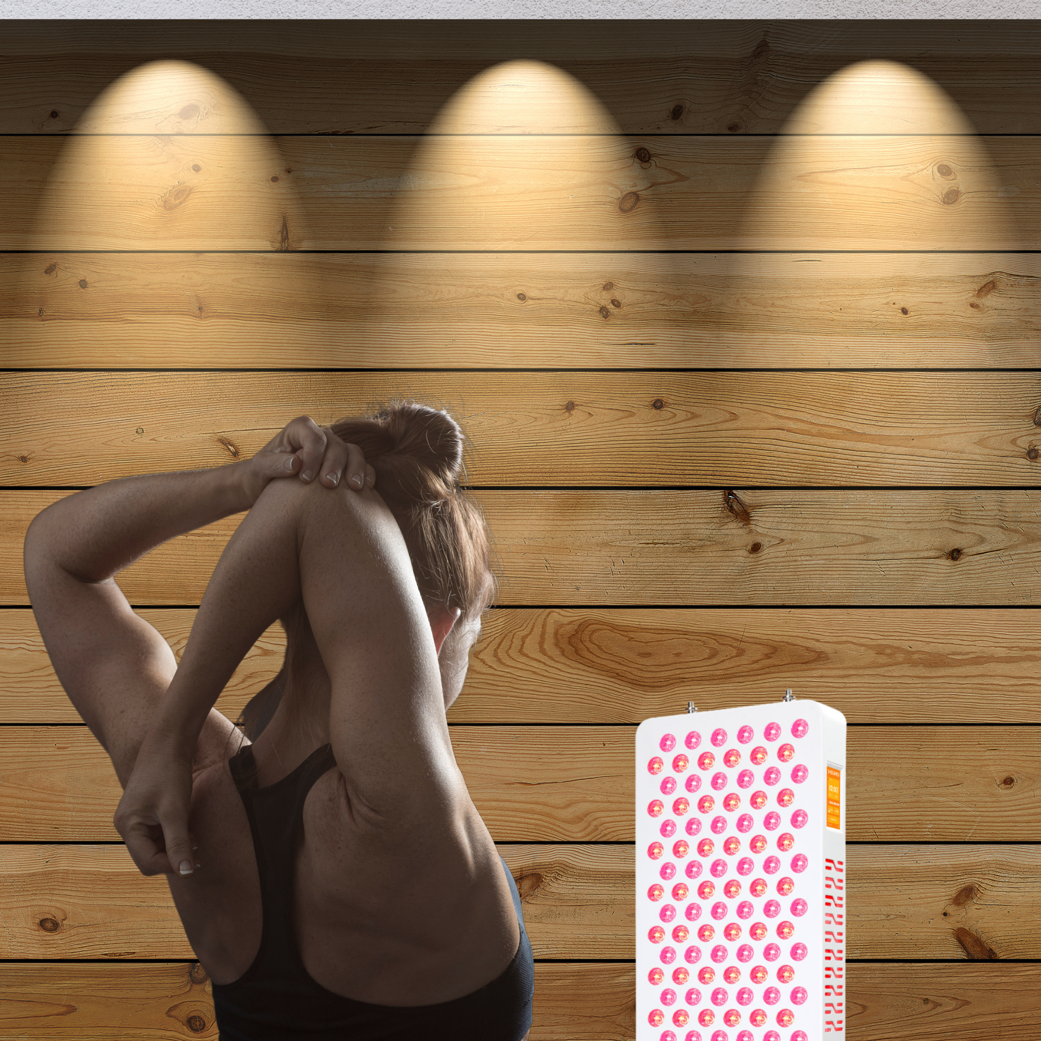 girl stretching arms