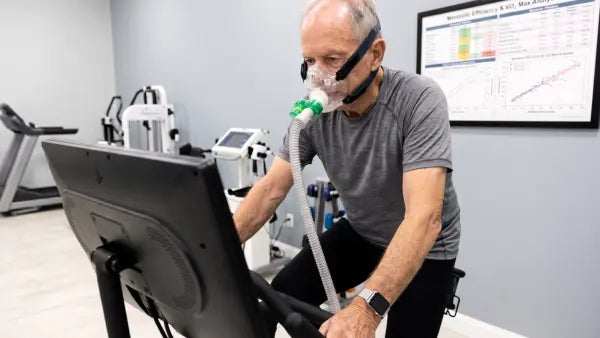an old man doing Exercise With Oxygen Therapy